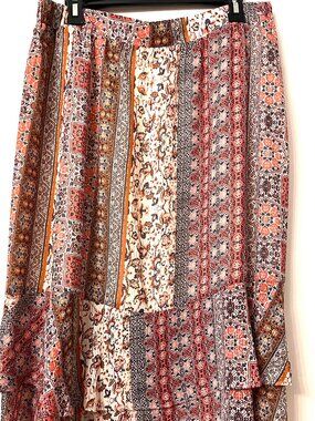 Loft Women's Midi Skirt, lightweight, multicolor, size L